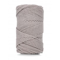 Virvė medvilninė sukta pilka apvali 4mm